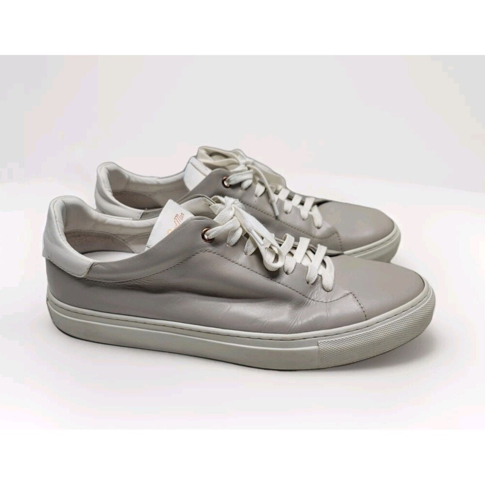 Good Man Brand Men's 11.5 Low Top Leather Sneakers Gray White Italy Made